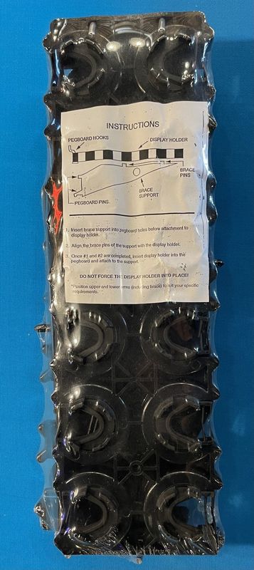 12 cue Peg Hook Rack Holder  Black
