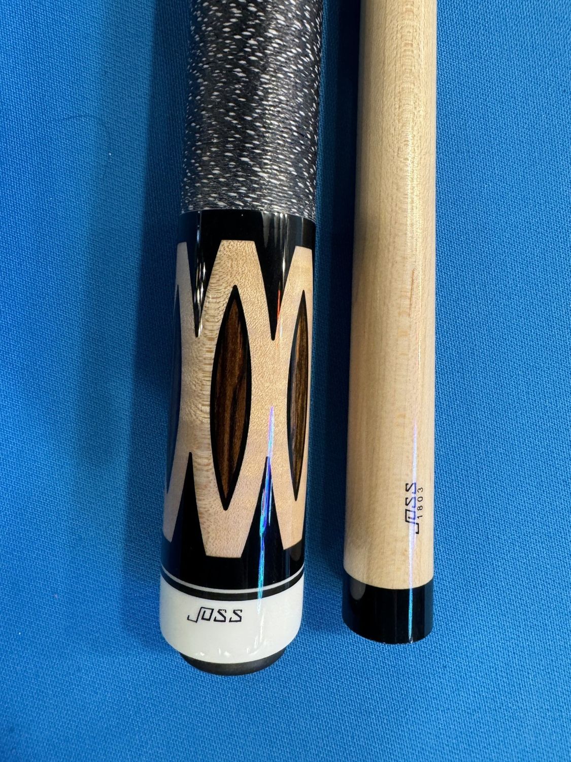 JOSS LJ20 Butt is Bocote Wood Maple/Bocote Wood Inlays wrapped in Irish Linen