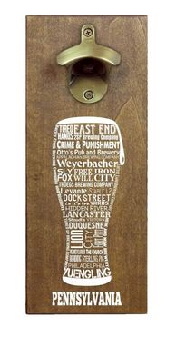Pennsylvania Craft Beer Typography Cap Catching Magnetic Bottle Opener