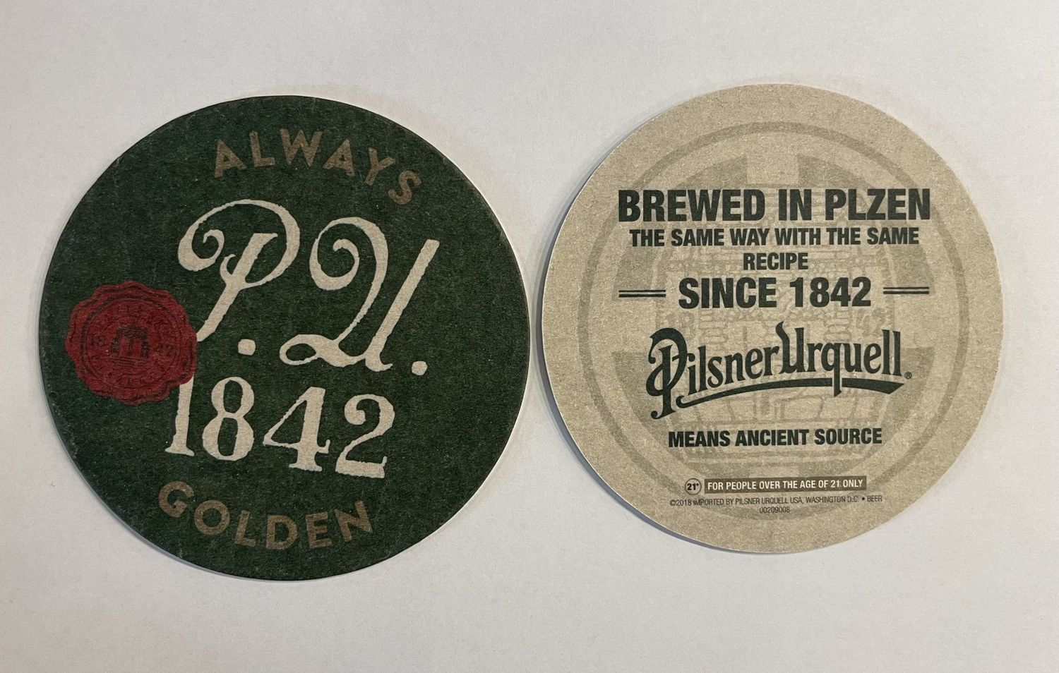 Pilsner Urquell  Beer Coasters - 12pc Coaster Set