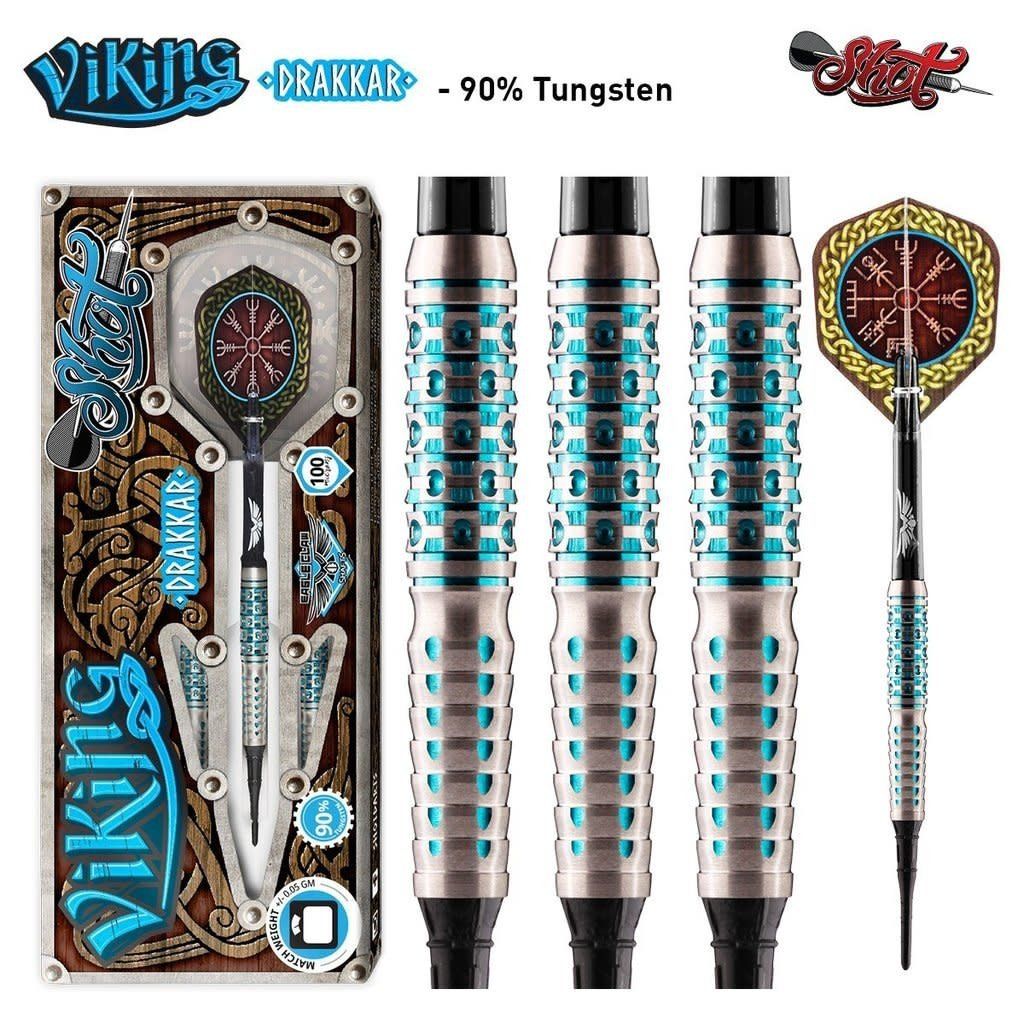 VIKING DRAKKAR SOFT TIP DART SET -  90% TUNGSTEN - 20GM
