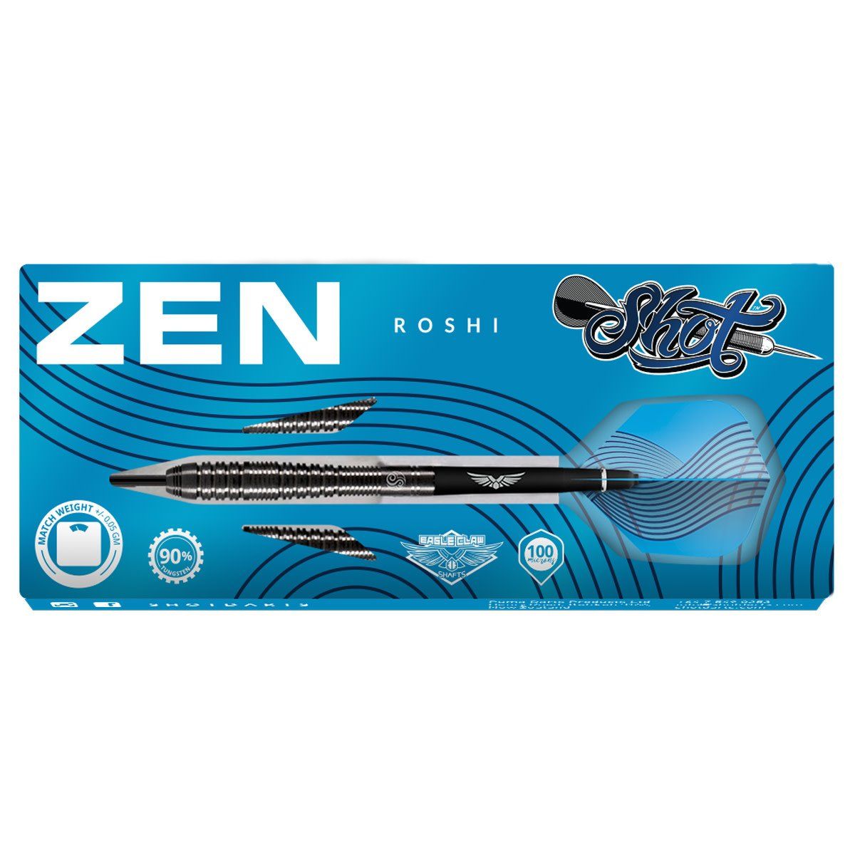 SHOT Zen ROSHI STEEL Tip Dart Set- 90% Tungsten - 25gm
