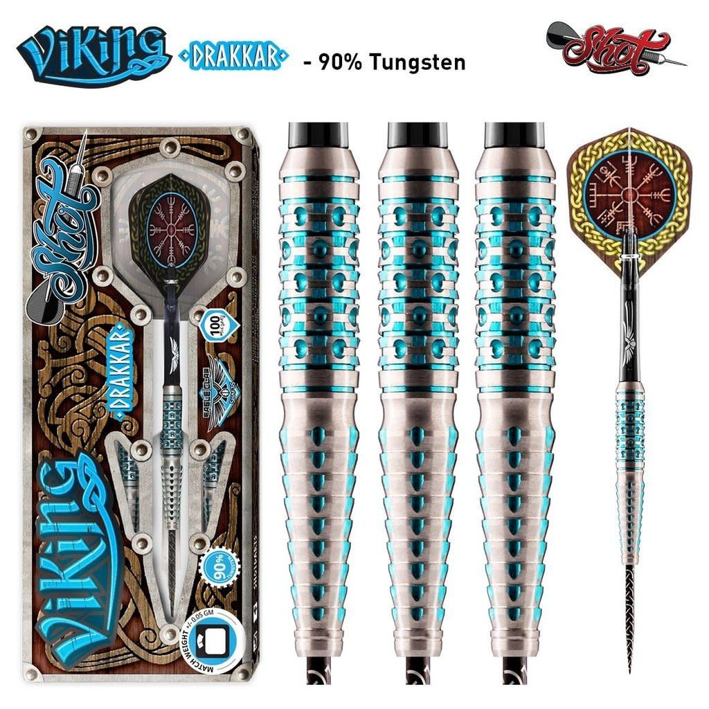 VIKING DRAKKAR STEEL TIP DART SET -  90% TUNGSTEN - 23GM