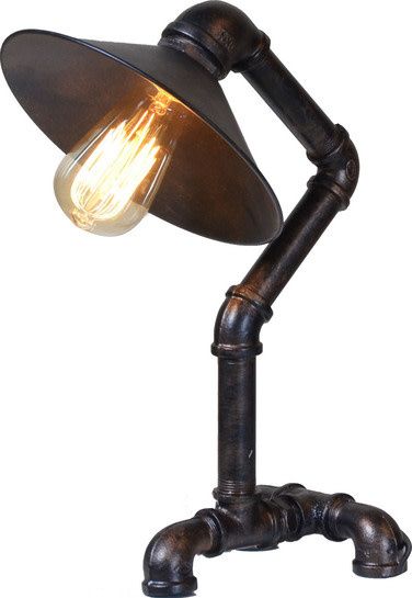 GLM-TL11AV INDUSTRIAL PIPE TABLE LAMP ANT VINT