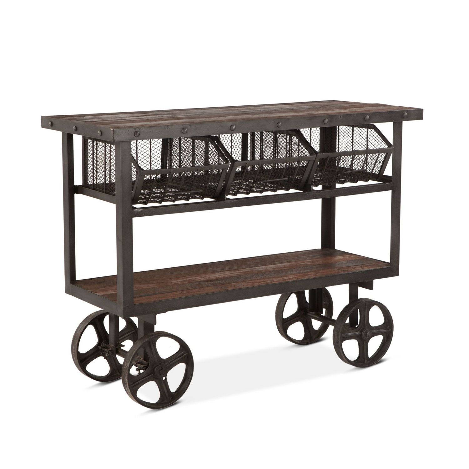 FIT-CRT48 CART BAR TABLE - WOOD TOP