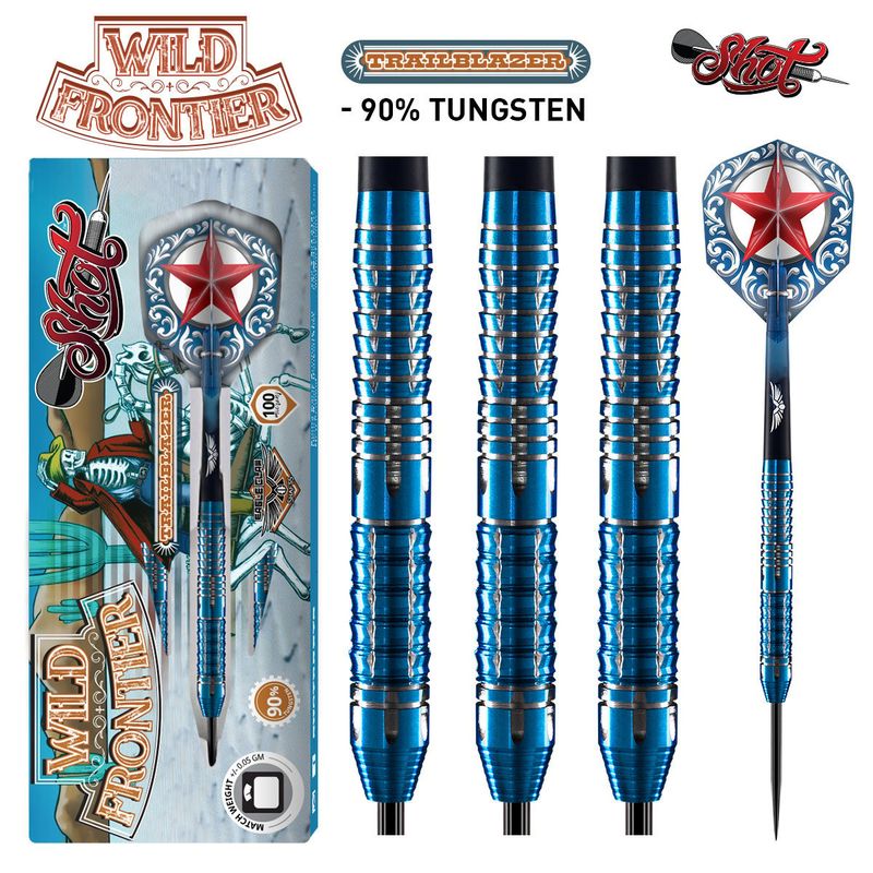 WILD FRONTIER TRAILBLAZER - STEEL TIP DART SET - 90% TUNGSTEN - 24GM