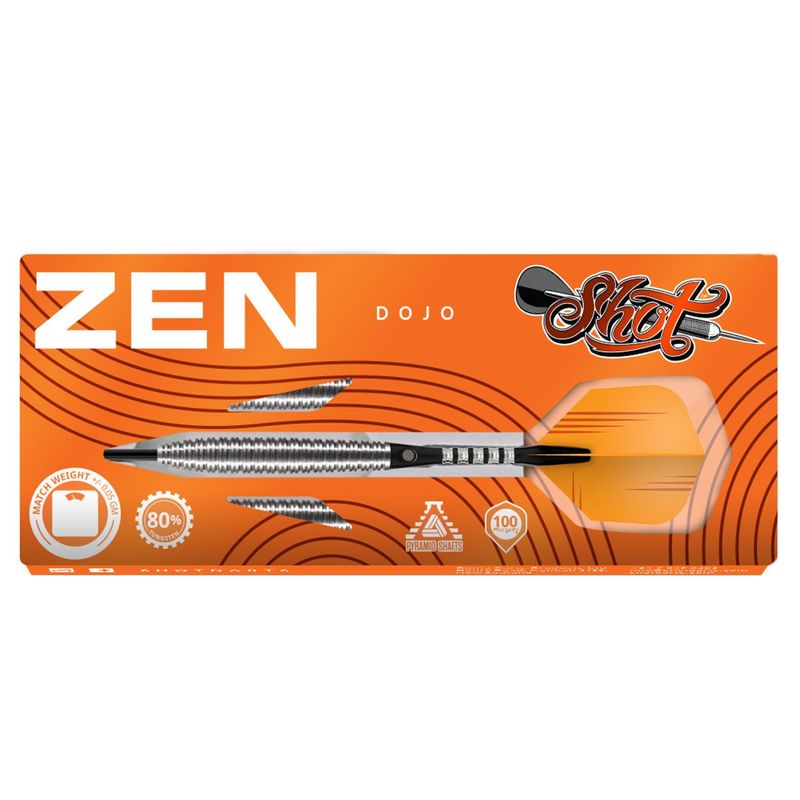 SHOT Zen Dojo STEEL Tip Dart Set- 80% Tungsten - 23gm