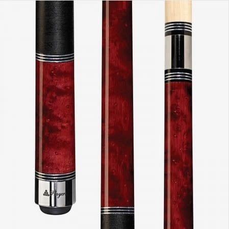 C-960 CRIMSON BIRDSEYE 3 SILVER RING CUE STICK 19oz