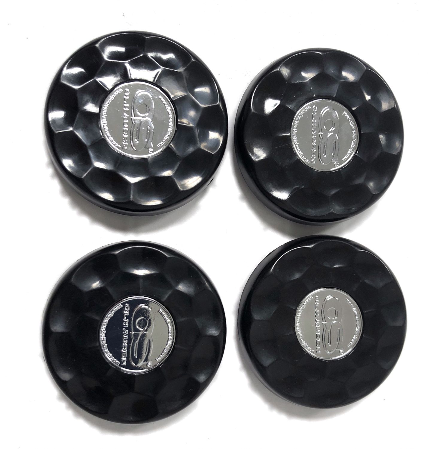Black Olhausen shuffleboard set of 4 screw on caps for pucks