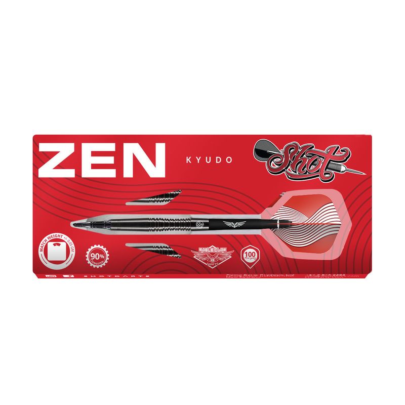 SHOT Zen KYUDO SOFT Tip Dart Set- 90% Tungsten - 18gm