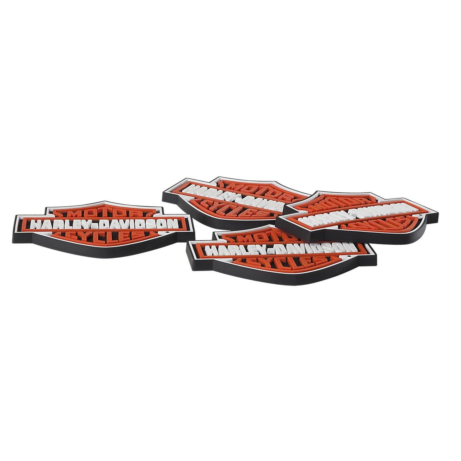 H-D HARLEY DAVIDSON B&amp;S RUBBER COASTER SET