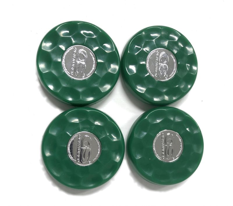 Green Olhausen shuffleboard set of 4 screw on caps for pucks