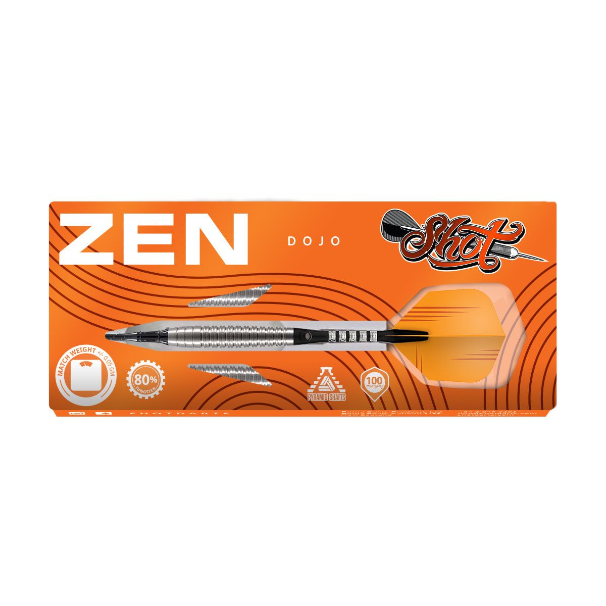 SHOT Zen Dojo Soft Tip Dart Set- 80% Tungsten - 18gm