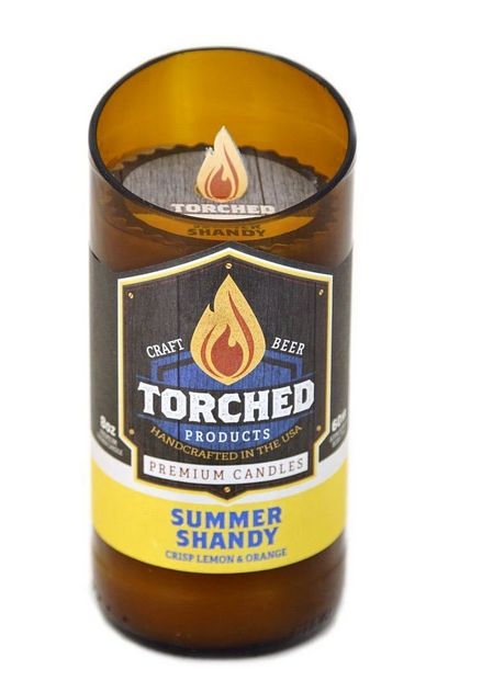 Torched Summer Shandy Beer Bottle Candle 8oz