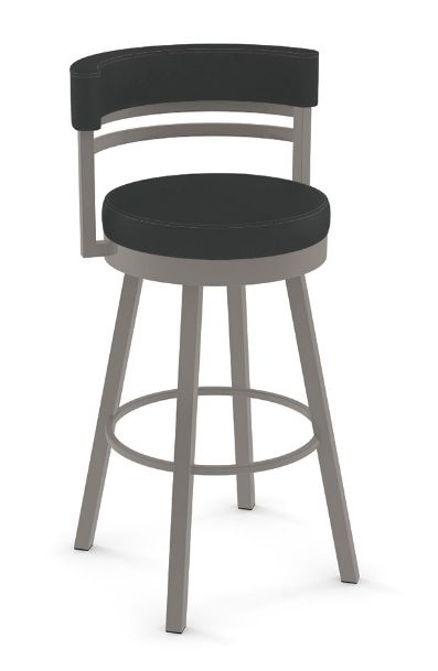 Amisco Ronny Swivel Counter Stool 41442-26, Magnetite 24, Ink DA, 26&quot;