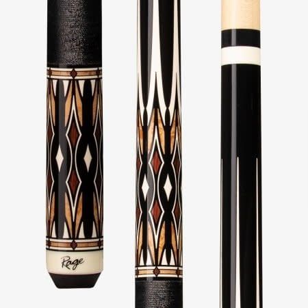 RG216 Masked Daggers, Black &amp; Black, Cocobolo &amp; Black Pressed Nylon Wrap Cue Stick