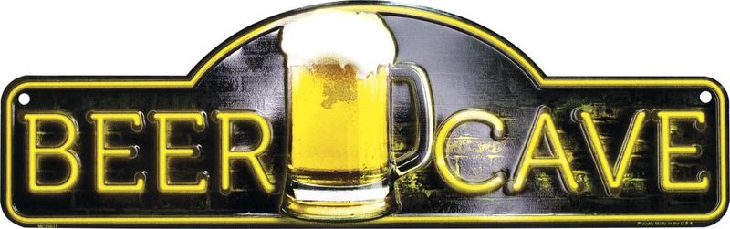 MS268 BEER CAVE METAL TIN SIGN