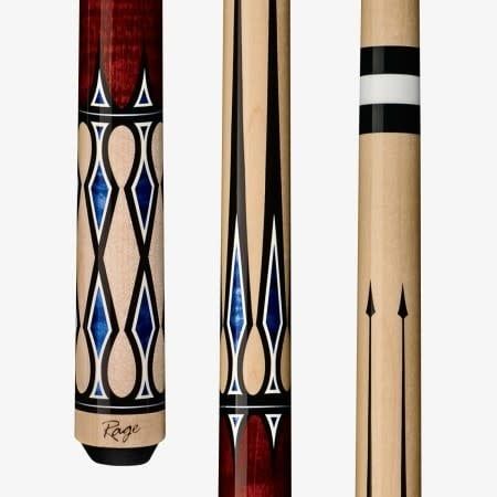 RG202 Sky Door, Modern Blue &amp; White Lattice on maplew/ Cherry Stain No Wrap Rage Cue Stick