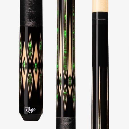 RG186 Emerald Emperor Natural Maple &amp; Emerald Black Wrap Rage Cue Stick
