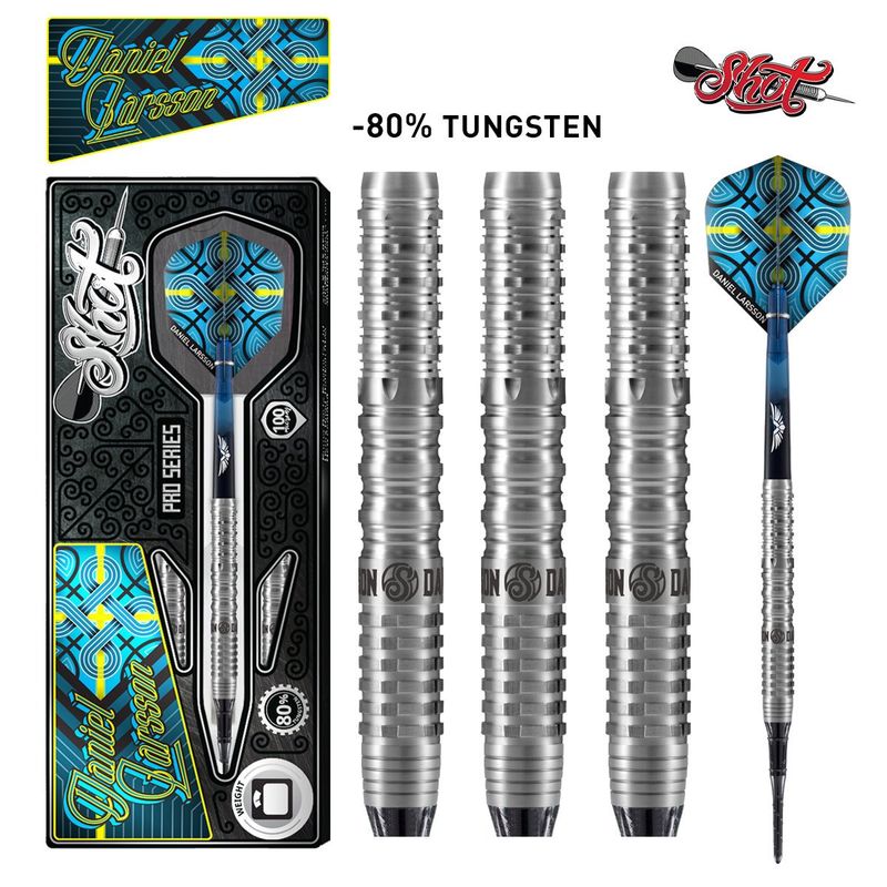 Shot Pro Series Daniel Larsson Soft Tip Dart Set 80% tungsten 20gm