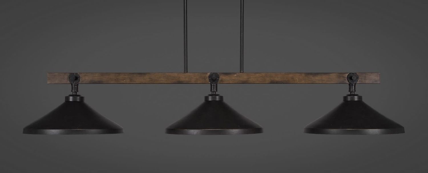 1143-422-DG Toltec  Portland 3 Light Bar with Metal Shades