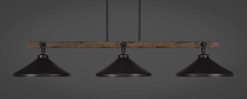 1143-422-DG Toltec  Portland 3 Light Bar with Metal Shades