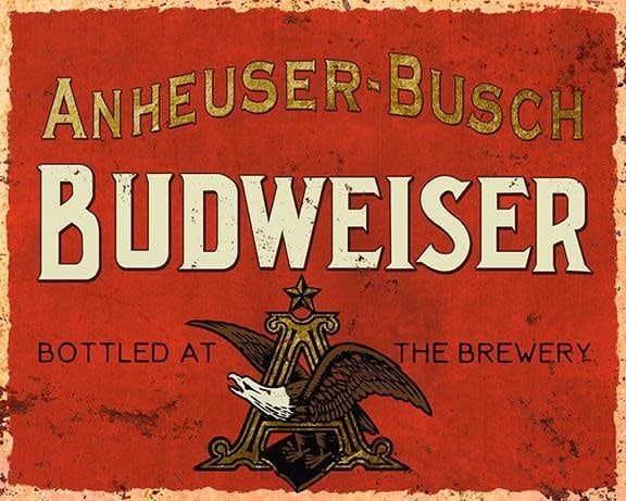 TN600 Budweiser Red White Tin