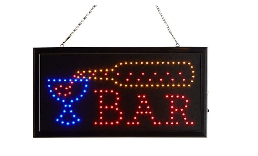 19&quot; X 10&quot; LED RECTANGULAR MULTICOLOR BAR SIGN WITH 2 DISPLAY MODES