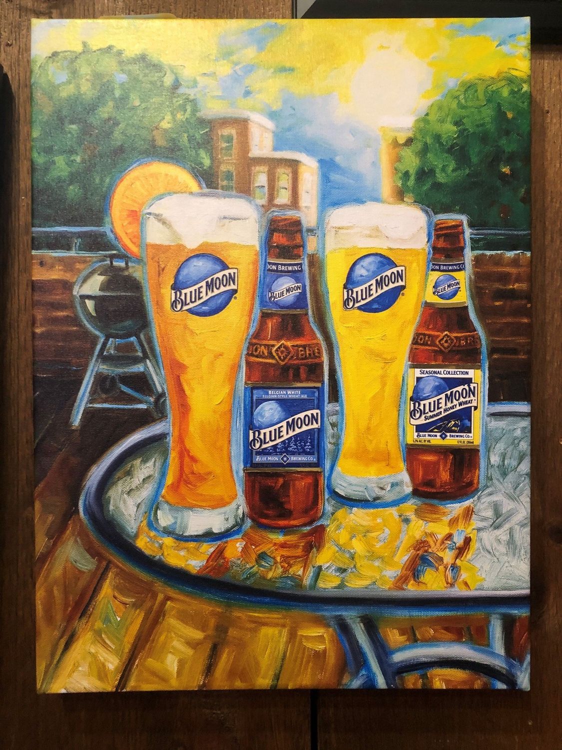 BLUE MOON &quot;Summer&quot; CANVAS ART 14x19X2
