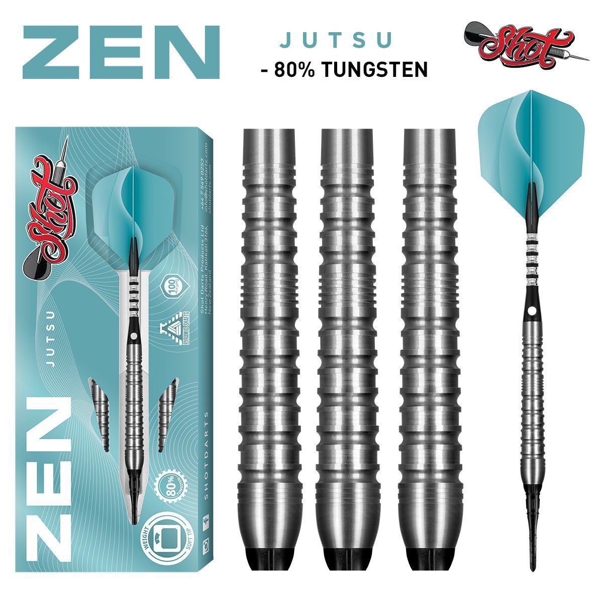 Zen Jutsu SOFT Tip Dart Set - 80% Tungsten - 20gm