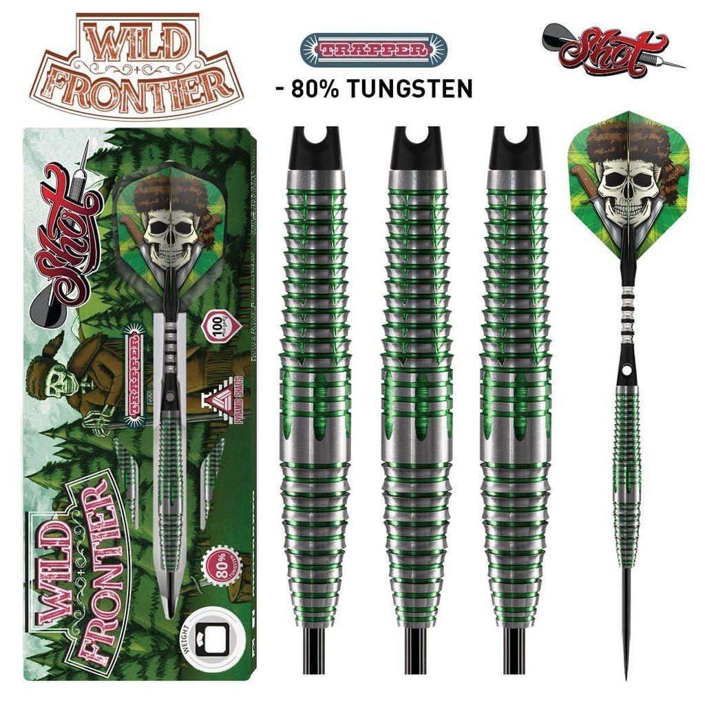 WILD FRONTIER TRAPPER STEEL TIP DART SET - 80% TUNGSTEN - 23GM