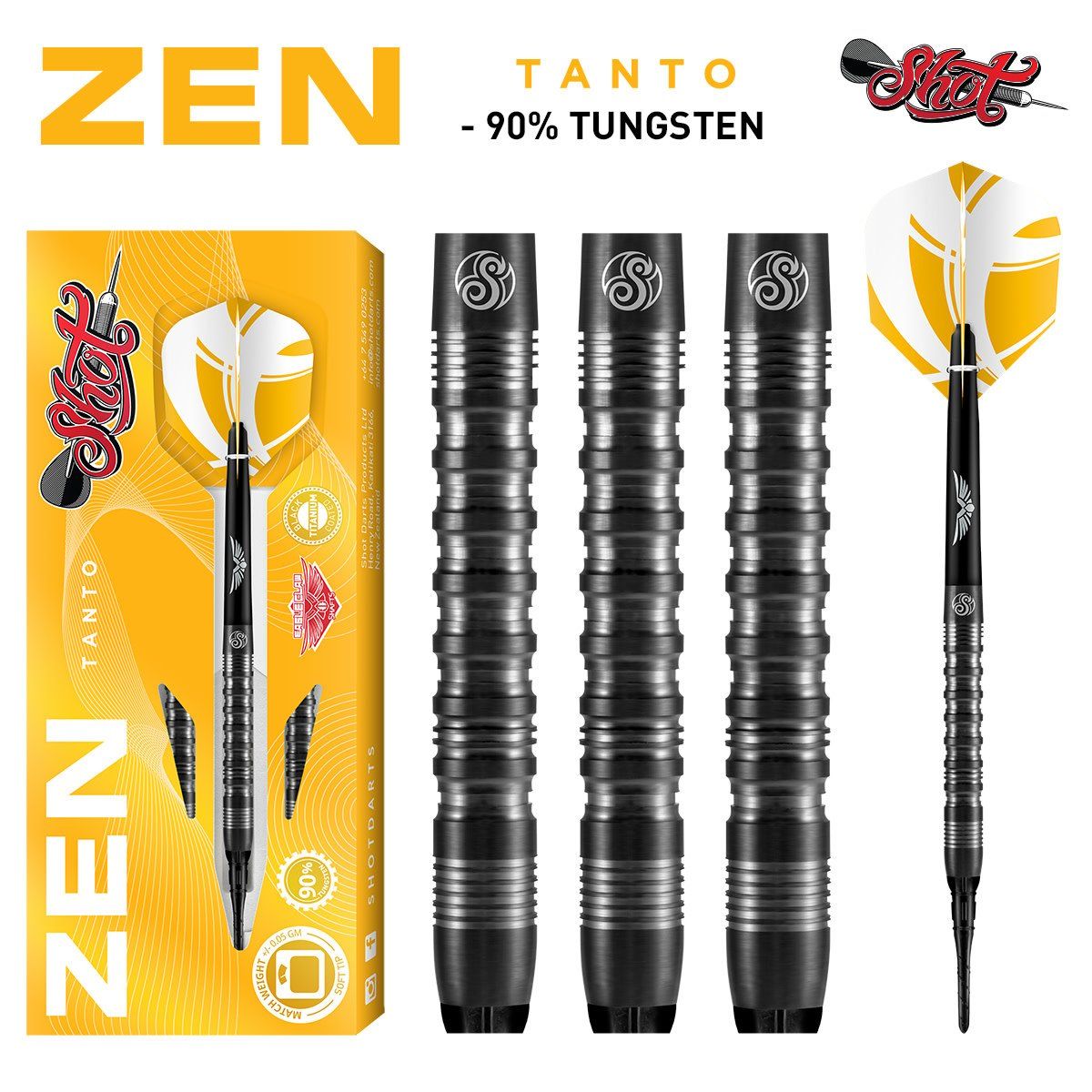 Zen tanto Soft Tip Dart Set -90% Tungsten - 20gm