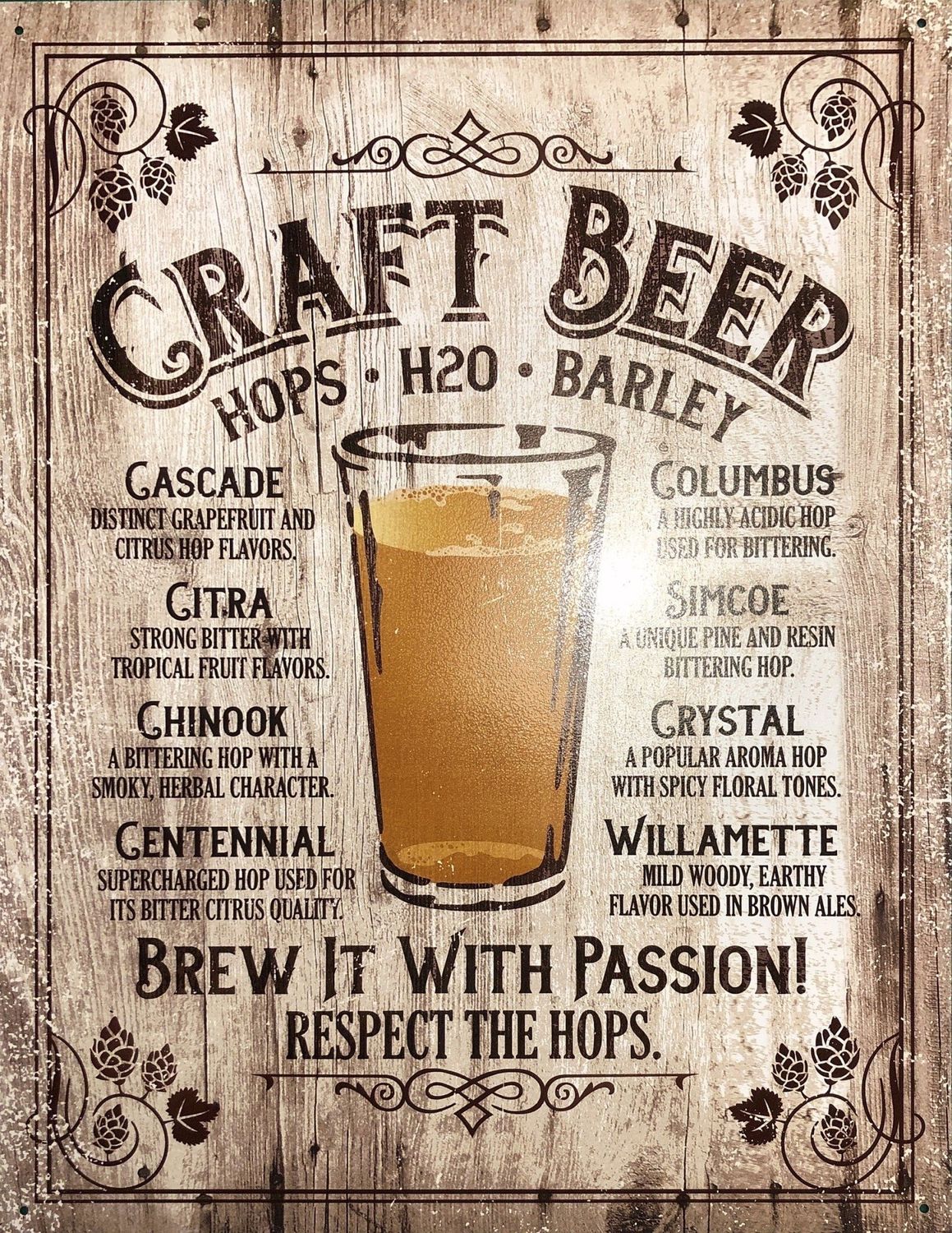 TN639 CRAFT BEER  Hops H2O Barley TIN