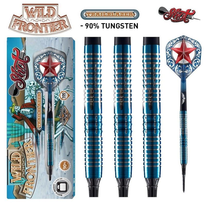WILD FRONTIER TRAILBLAZER - SOFT TIP DART SET - 90% TUNGSTEN - 18GM