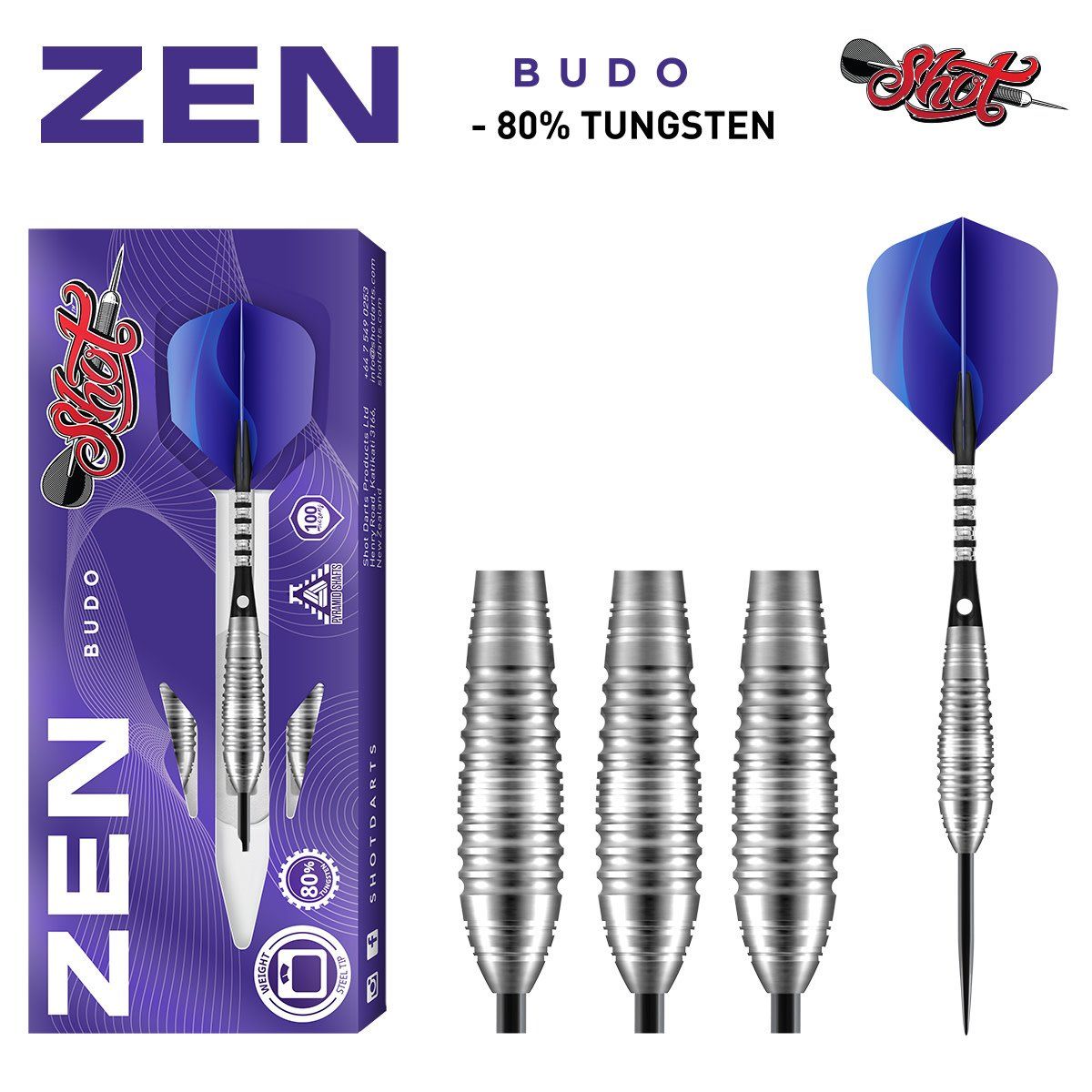 Zen Budo Steel Tip Dart Set - 80% Tungsten-  24gm