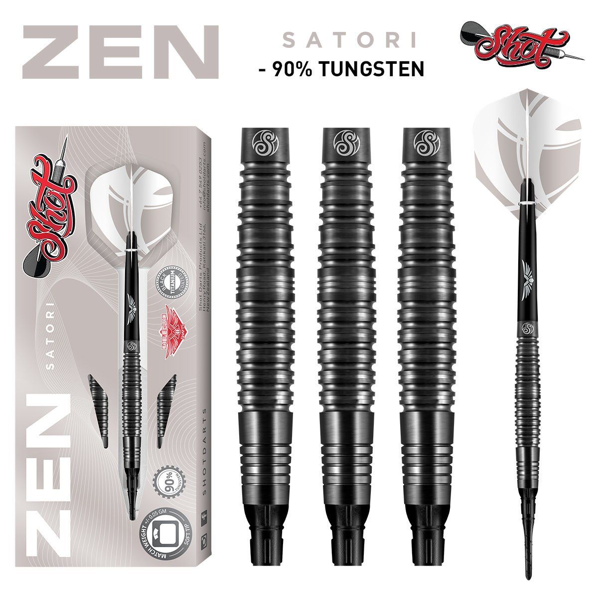 Zen Satori Soft Tip Dart Set- 90% TUNGSTEN - 20gm
