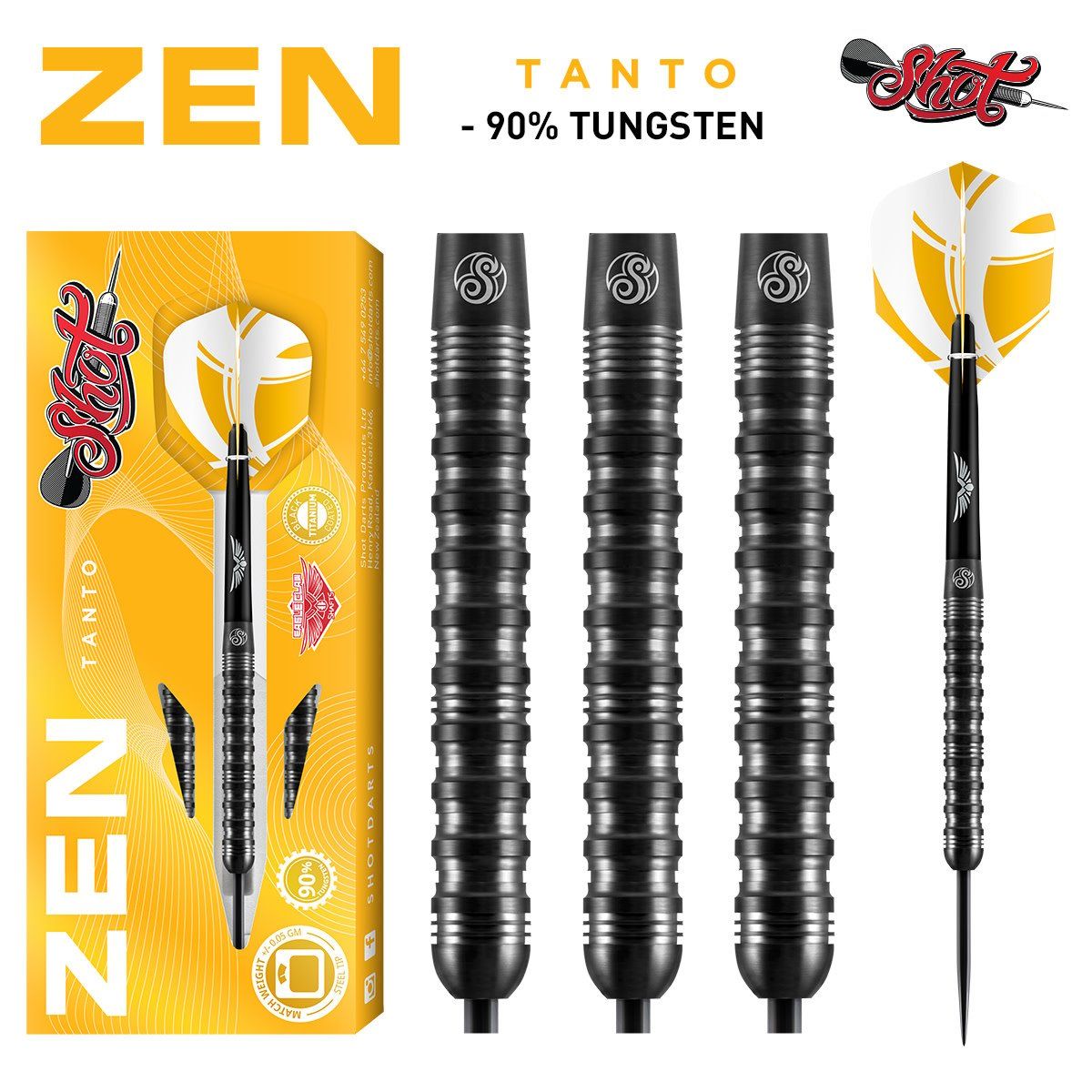 Zen tanto Steel Tip Dart Set -90% Tungsten - 23gm