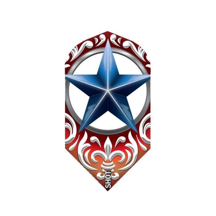 WILD FRONTIER TRALBLAZER DART FLIGHT RED WITH BLUE STAR SET - SLIM