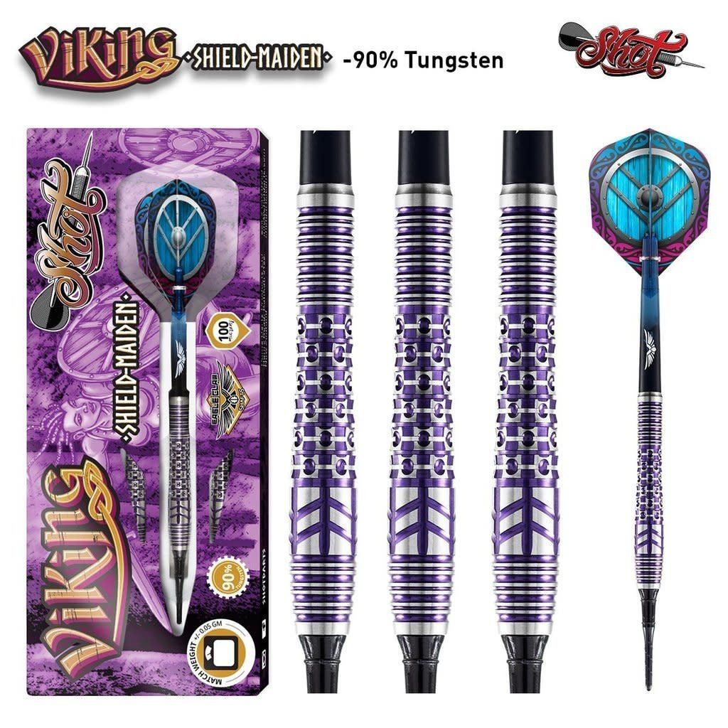 VIKING SHIELD MAIDEN SOFT TIP DART SET - 90% TUNGSTEN - 22GM