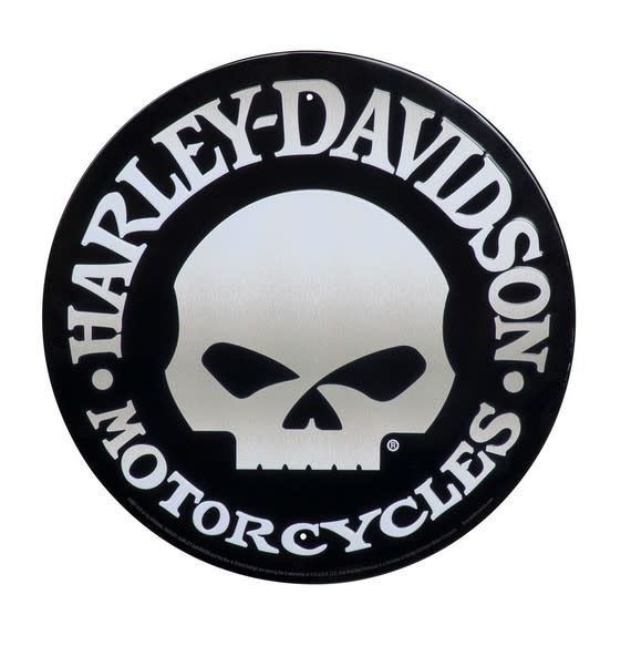 H-D Harley Davidson Skull Tin Sign