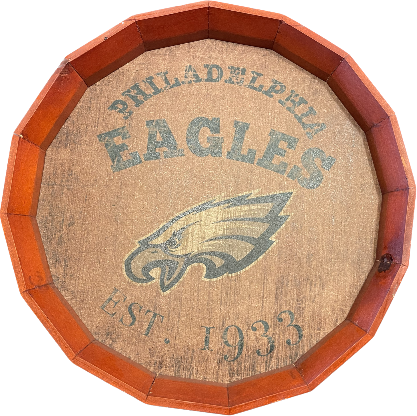 0938S-16&quot;Established Date barrel Top-PHILADELPHIA EAGLES 17&quot; x 17&quot; x 5&quot;