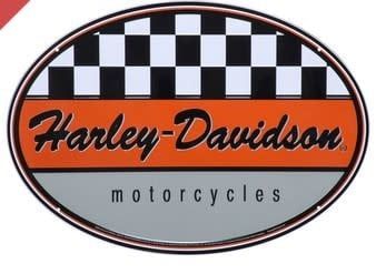 H-D Harley Davidson Racing Oval Tin sign