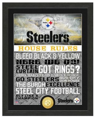 Pittsburg Steelers House Rules Bronze Coin Photo Mint Picture