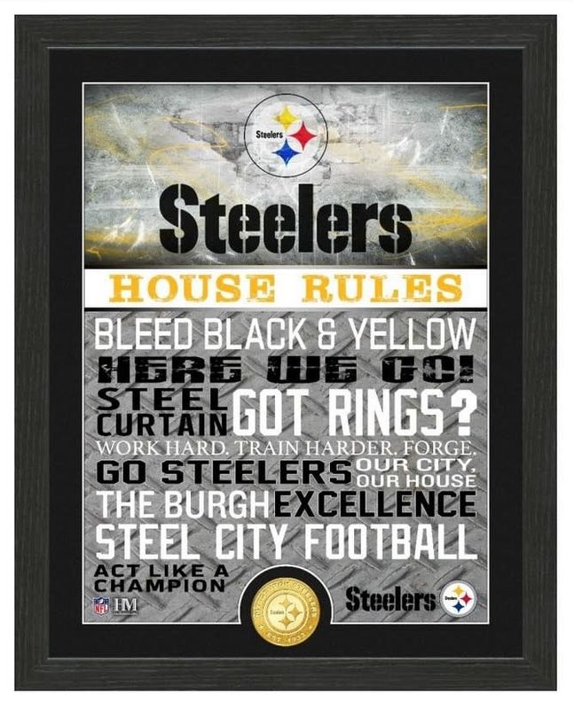 Pittsburg Steelers House Rules Bronze Coin Photo Mint Picture