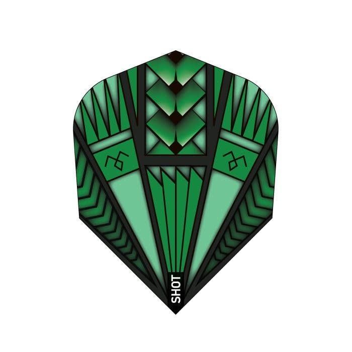 ARMOUR GREEN DART FLIGHT SET - SMALL STANDARD