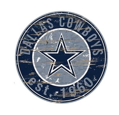 DALLAS COWBOYS Round Distressed Sign 0659