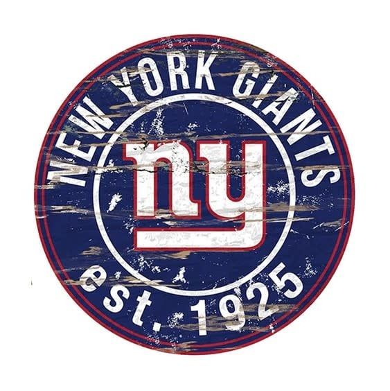 NEW YORK GIANTS Round Distressed Sign 0659