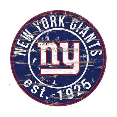 NEW YORK GIANTS Round Distressed Sign 0659