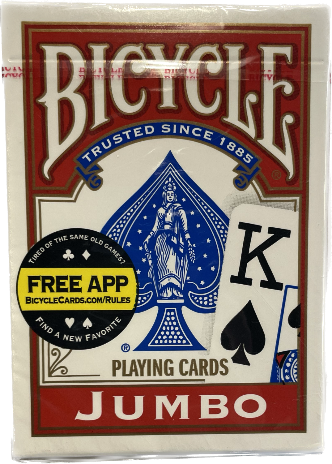 1 set of Bicycle Jumbo Playing Cards - Blue or Red
