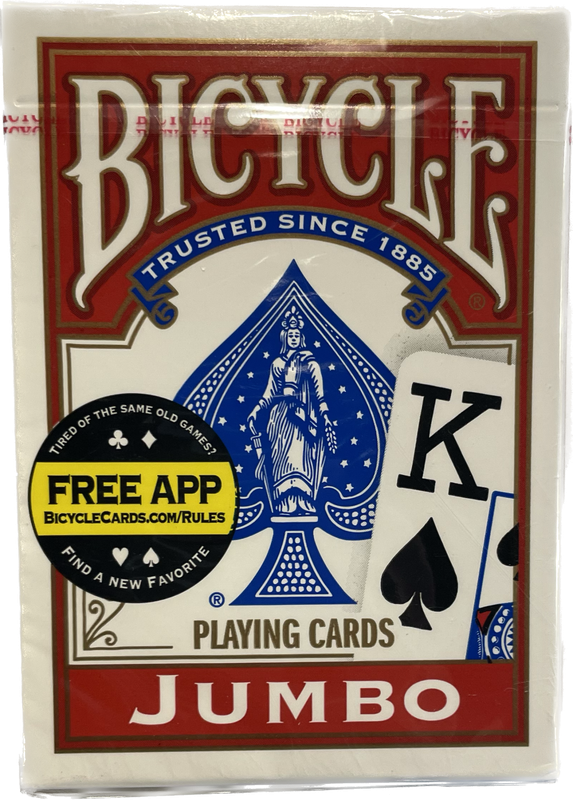 1 set of Bicycle Jumbo Playing Cards - Blue or Red